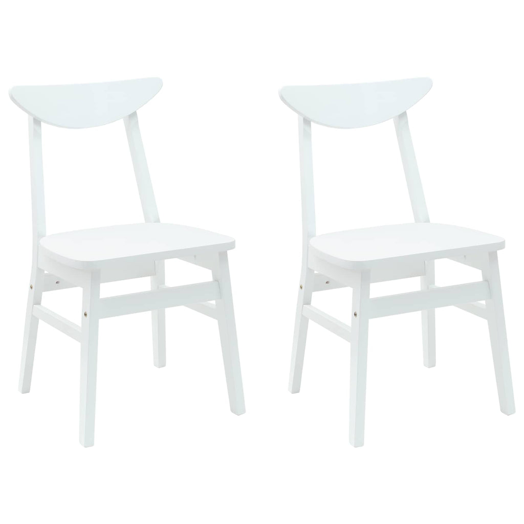 Esszimmerstühle 2 pcs Weiß 42 x 47.5 x 81 cm Massives Gummiholz
