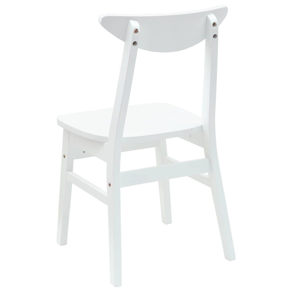 Esszimmerstühle 2 pcs Weiß 42 x 47.5 x 81 cm Massives Gummiholz