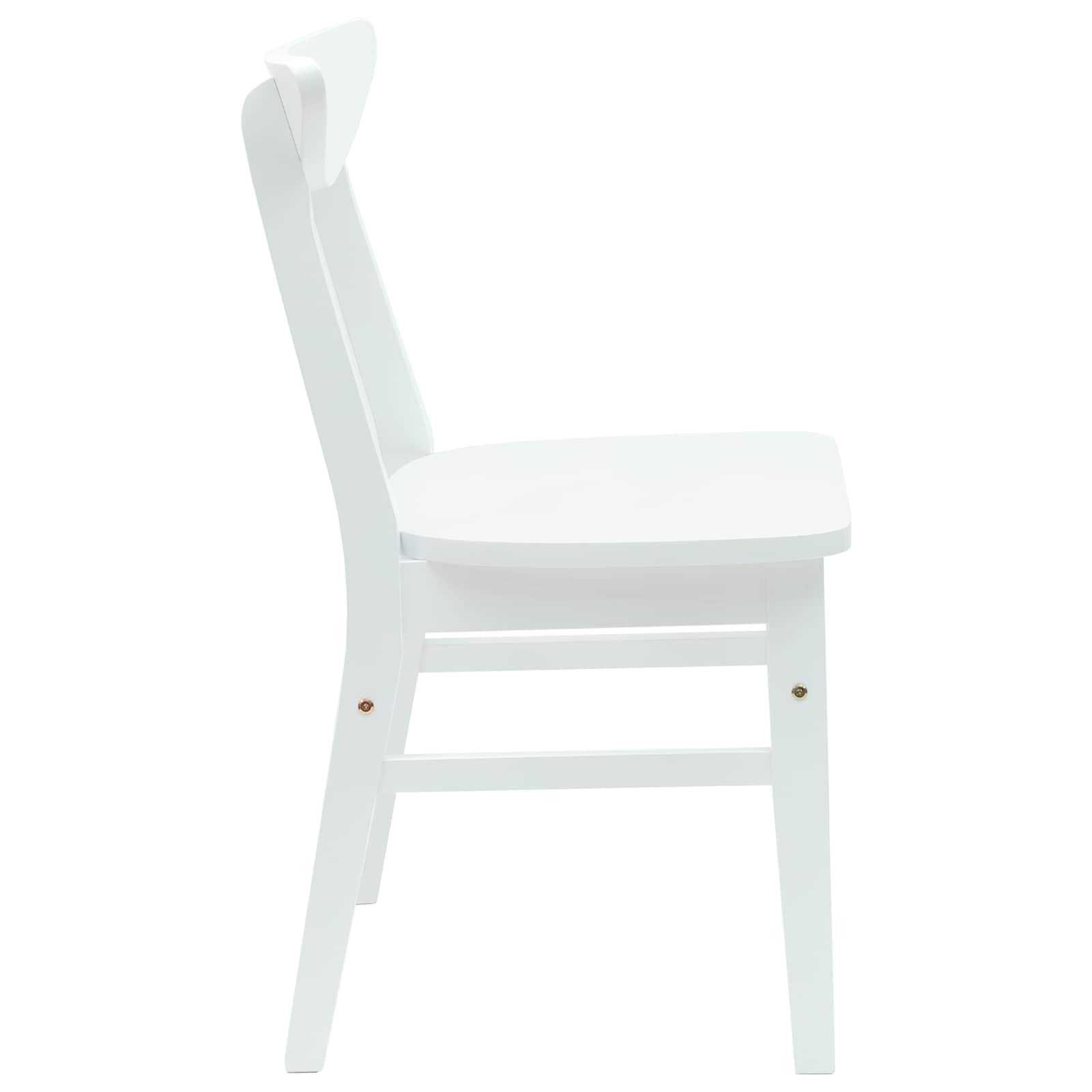 Esszimmerstühle 2 pcs Weiß 42 x 47.5 x 81 cm Massives Gummiholz