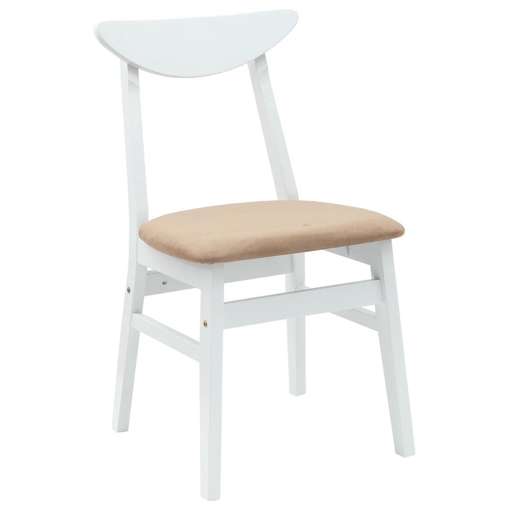 Esszimmerstühle 2 pcs Weiß 42 x 47.5 x 81 cm Massives Gummiholz