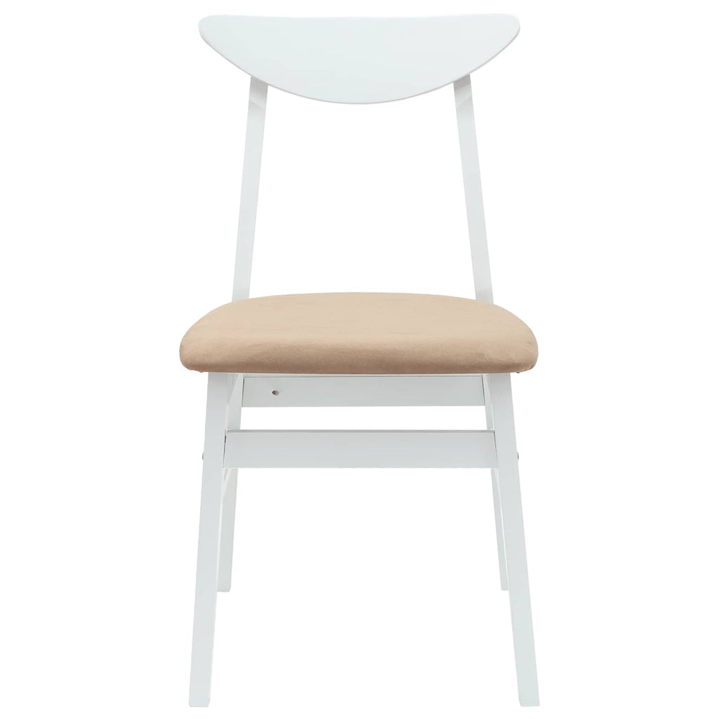 Esszimmerstühle 2 pcs Weiß 42 x 47.5 x 81 cm Massives Gummiholz