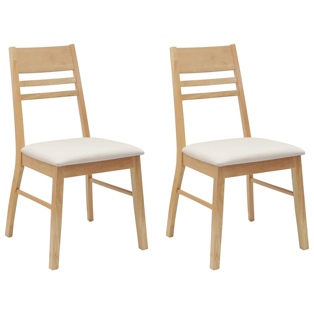Esszimmerstühle 2 pcs Natur 43 x 54 x 89 cm Massives Gummiholz
