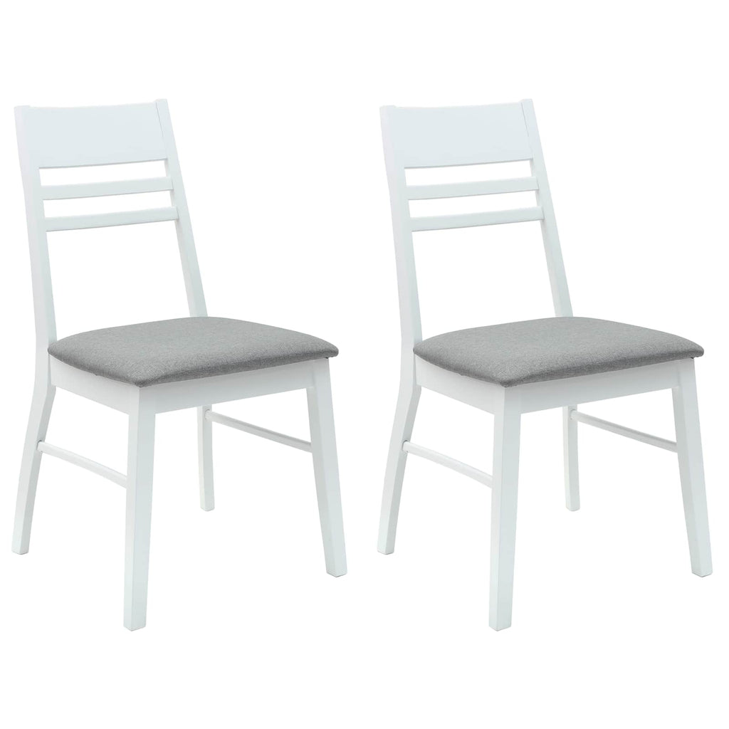 Esszimmerstühle 2 pcs Weiß 43 x 54 x 89 cm Massives Gummiholz