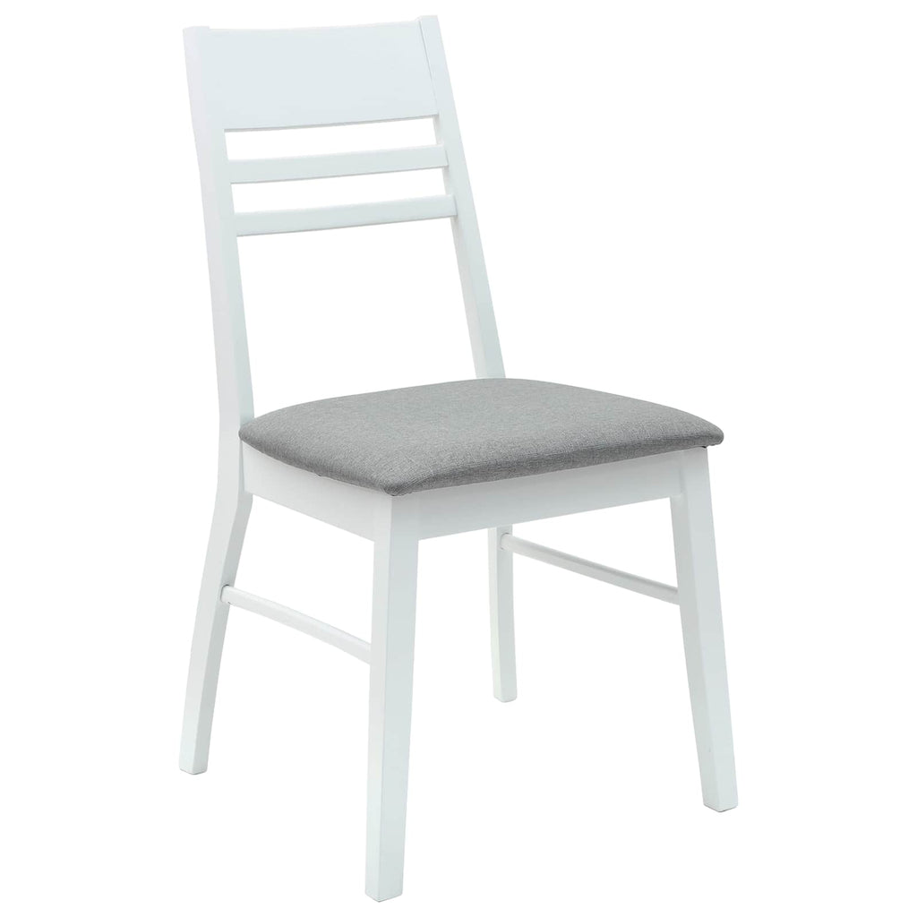Esszimmerstühle 2 pcs Weiß 43 x 54 x 89 cm Massives Gummiholz