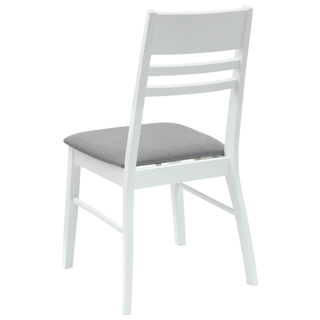 Esszimmerstühle 2 pcs Weiß 43 x 54 x 89 cm Massives Gummiholz