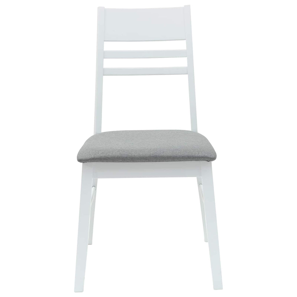 Esszimmerstühle 2 pcs Weiß 43 x 54 x 89 cm Massives Gummiholz