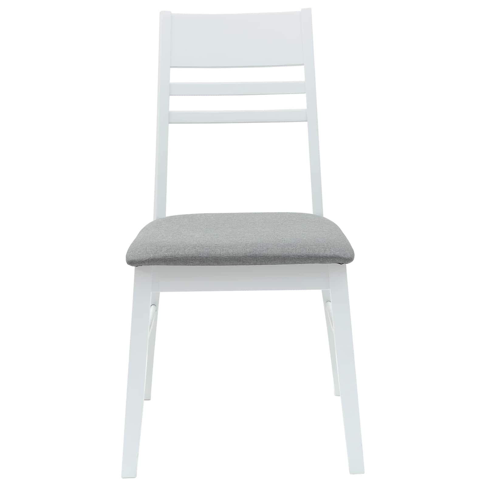 Esszimmerstühle 2 pcs Weiß 43 x 54 x 89 cm Massives Gummiholz
