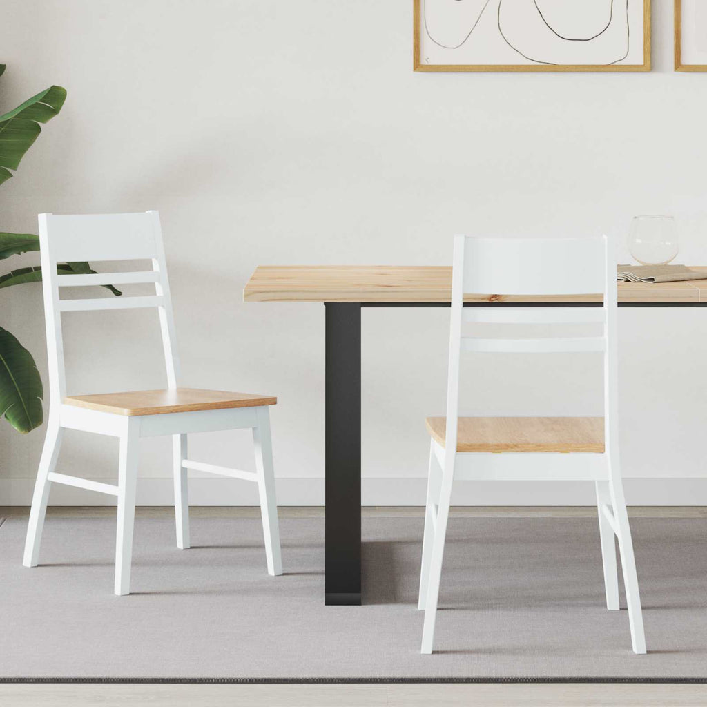 Esszimmerstühle 2 pcs Weiß 43 x 54 x 89 cm Massives Gummiholz