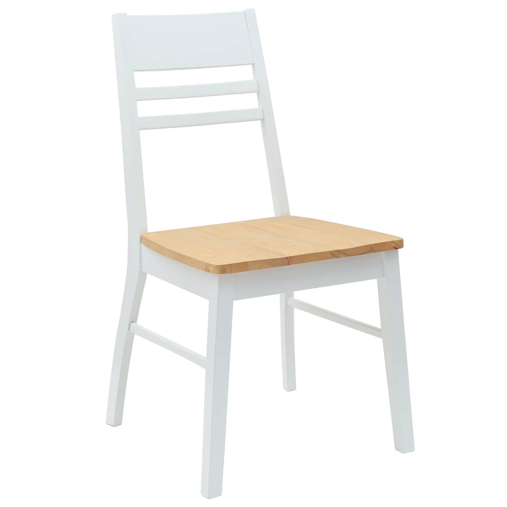 Esszimmerstühle 2 pcs Weiß 43 x 54 x 89 cm Massives Gummiholz