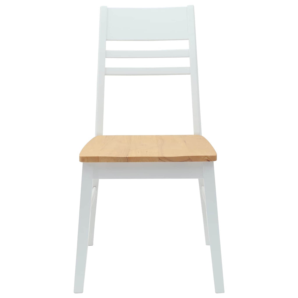 Esszimmerstühle 2 pcs Weiß 43 x 54 x 89 cm Massives Gummiholz
