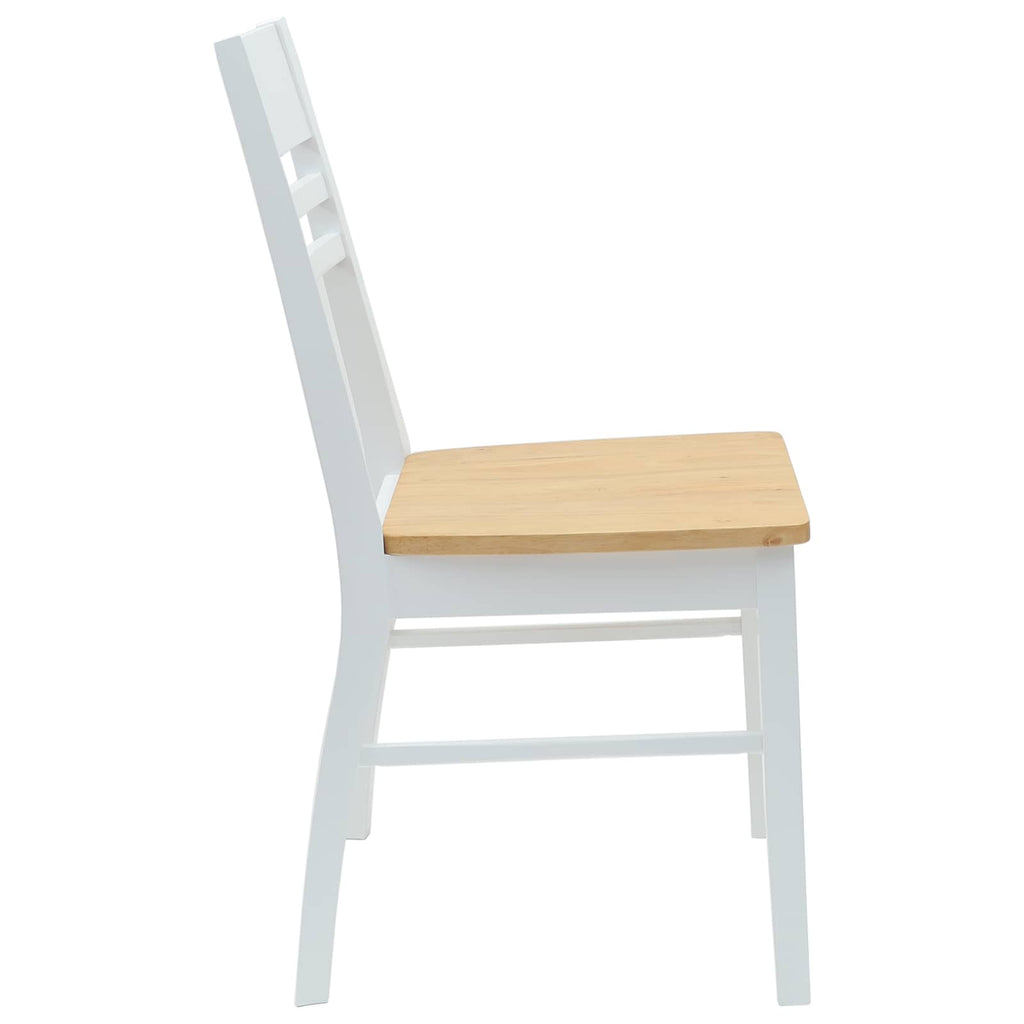 Esszimmerstühle 2 pcs Weiß 43 x 54 x 89 cm Massives Gummiholz