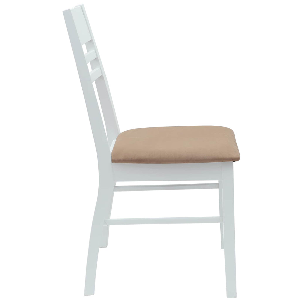 Esszimmerstühle 2 pcs Weiß 43 x 54 x 89 cm Massives Gummiholz