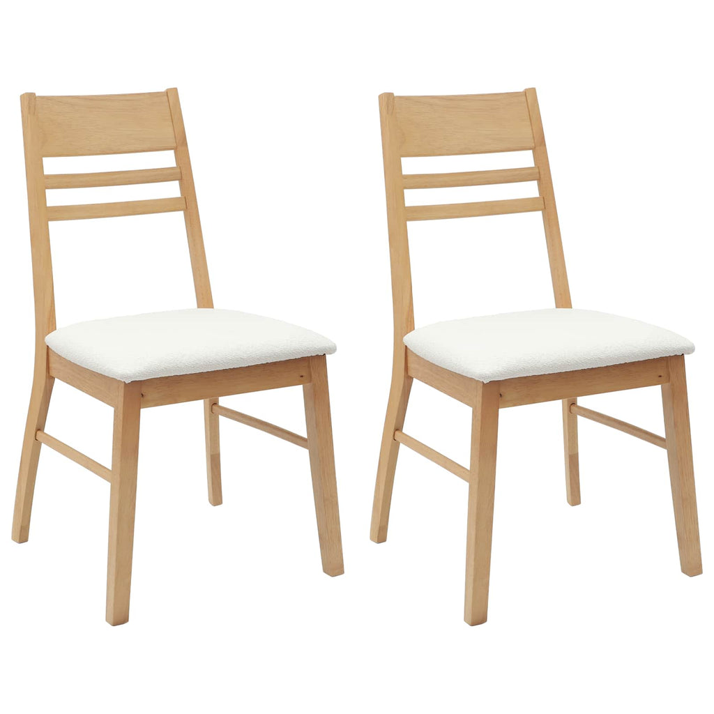 Esszimmerstühle 2 pcs Natur 43 x 54 x 89 cm Massives Gummiholz
