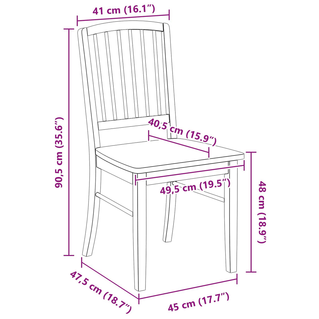 Esszimmerstühle 2 pcs Natur 50 x 52,5 x 91 cm