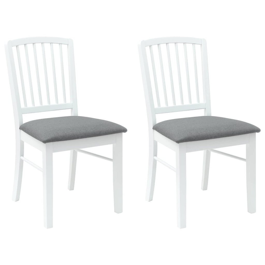 Esszimmerstühle 2 pcs Weiß 50 x 52,5 x 91 cm Massives Gummiholz