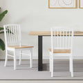 Esszimmerstühle 2 pcs Weiß 50 x 52,5 x 91 cm Massives Gummiholz