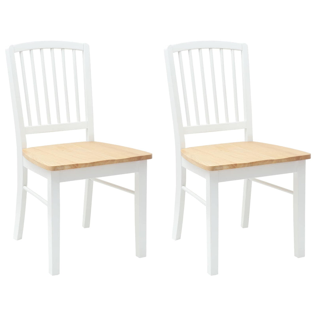Esszimmerstühle 2 pcs Weiß 50 x 52,5 x 91 cm Massives Gummiholz