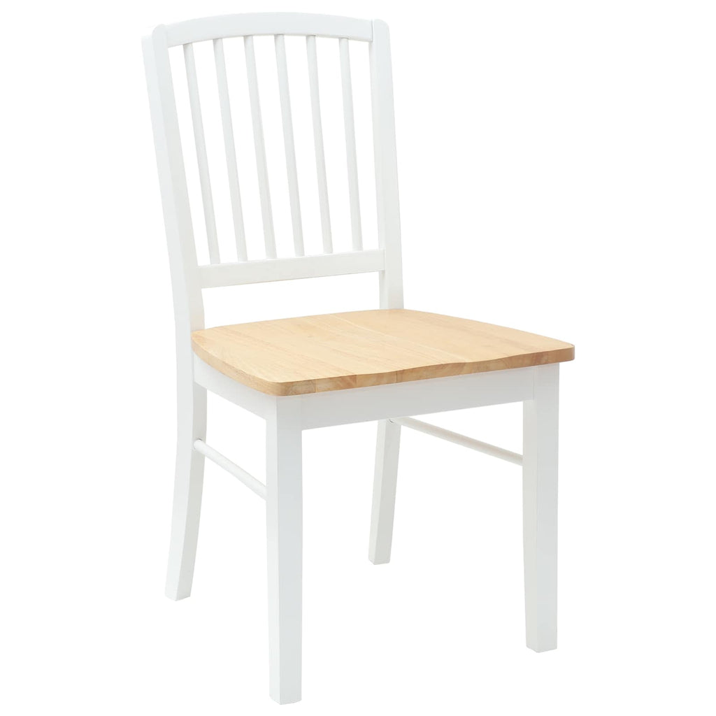 Esszimmerstühle 2 pcs Weiß 50 x 52,5 x 91 cm Massives Gummiholz