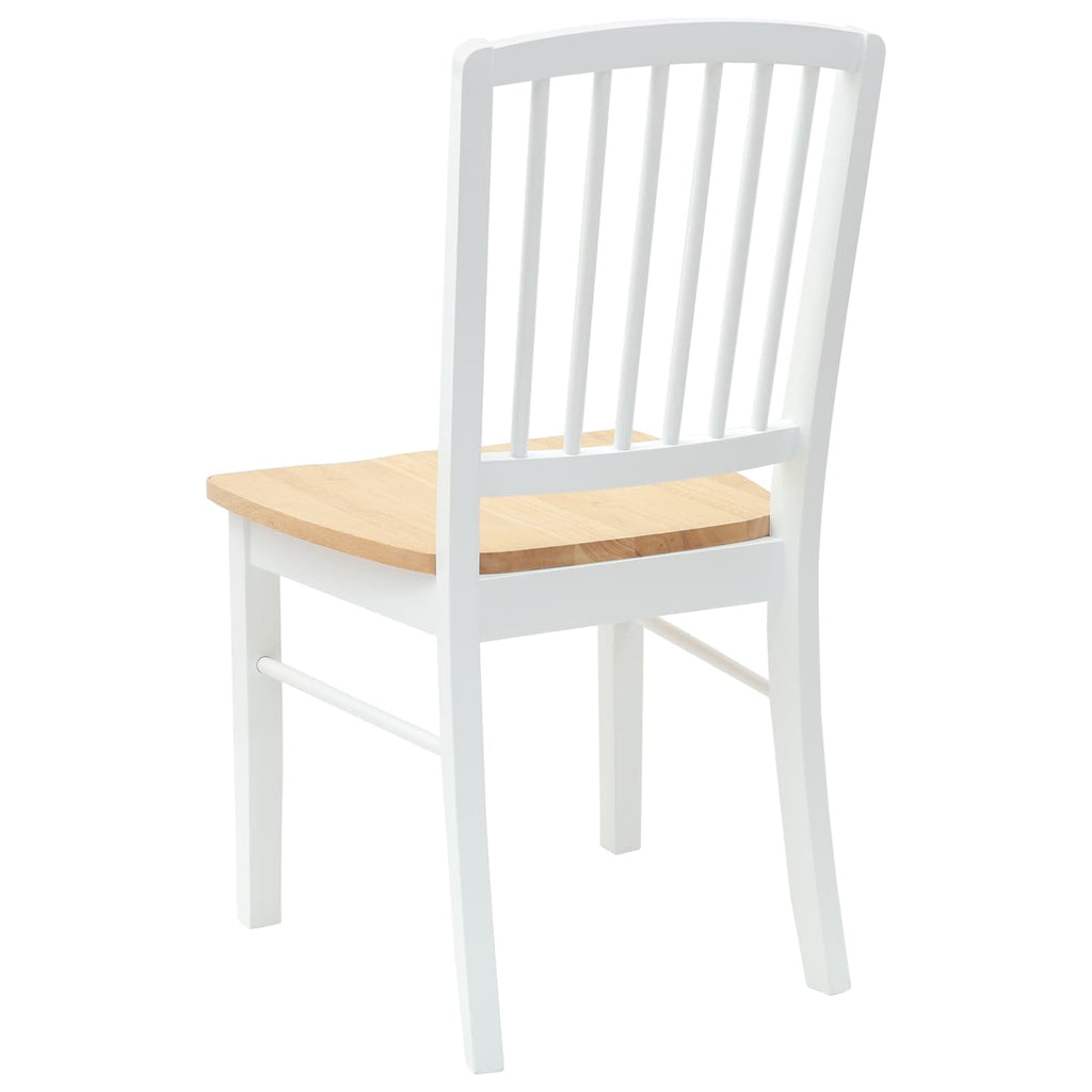 Esszimmerstühle 2 pcs Weiß 50 x 52,5 x 91 cm Massives Gummiholz