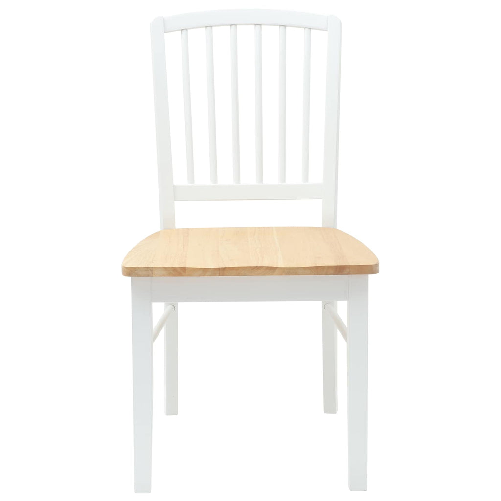 Esszimmerstühle 2 pcs Weiß 50 x 52,5 x 91 cm Massives Gummiholz