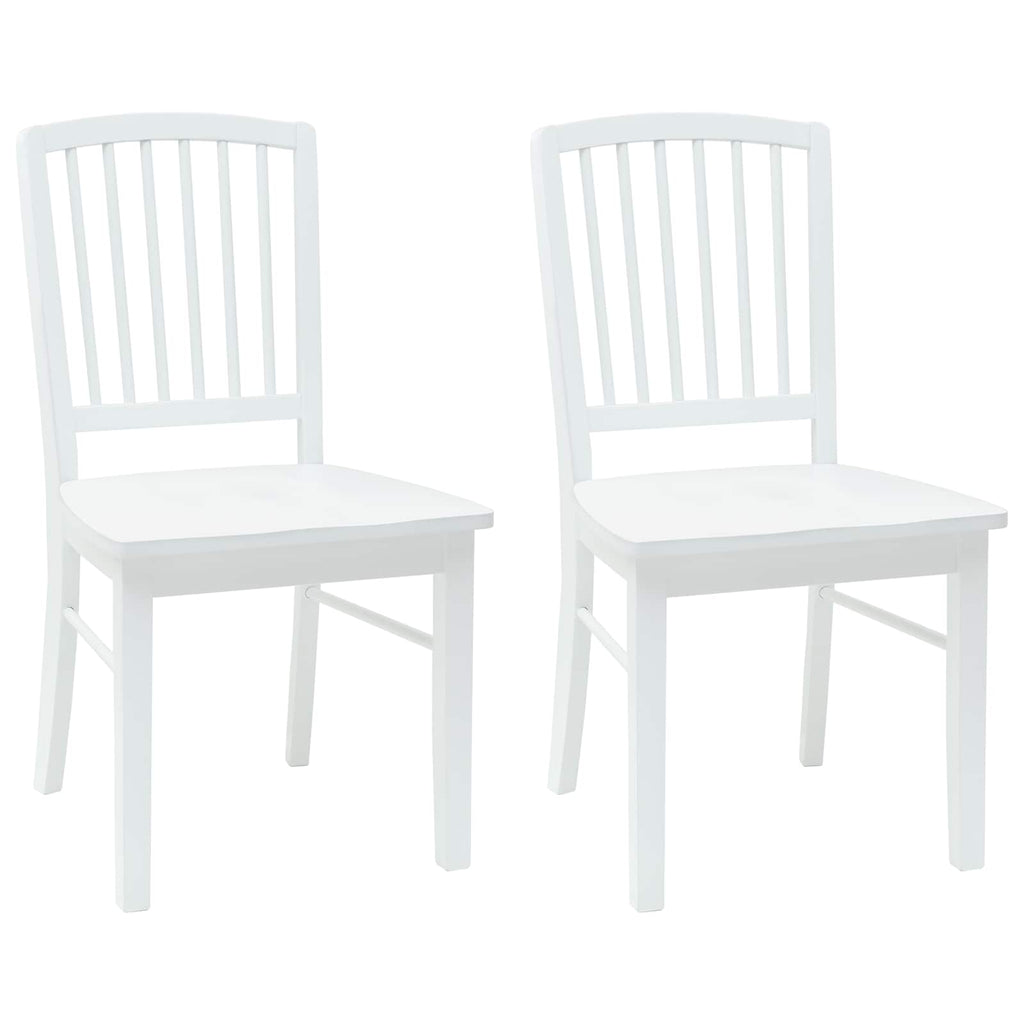 Esszimmerstühle 2 pcs Weiß 50 x 52,5 x 91 cm Massives Gummiholz