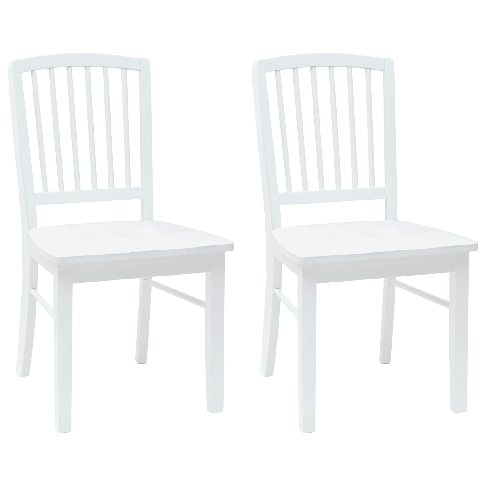Esszimmerstühle 2 pcs Weiß 50 x 52,5 x 91 cm Massives Gummiholz