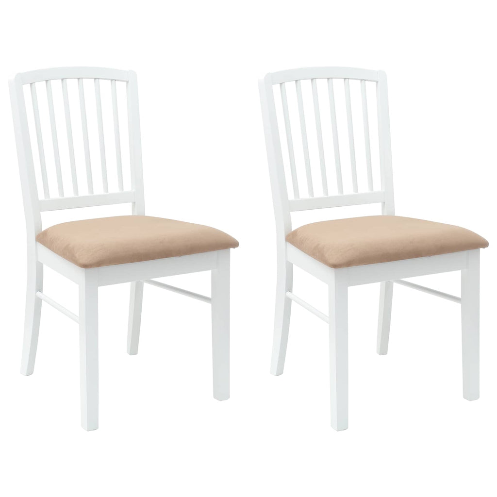 Esszimmerstühle 2 pcs Weiß 50 x 52,5 x 91 cm Massives Gummiholz