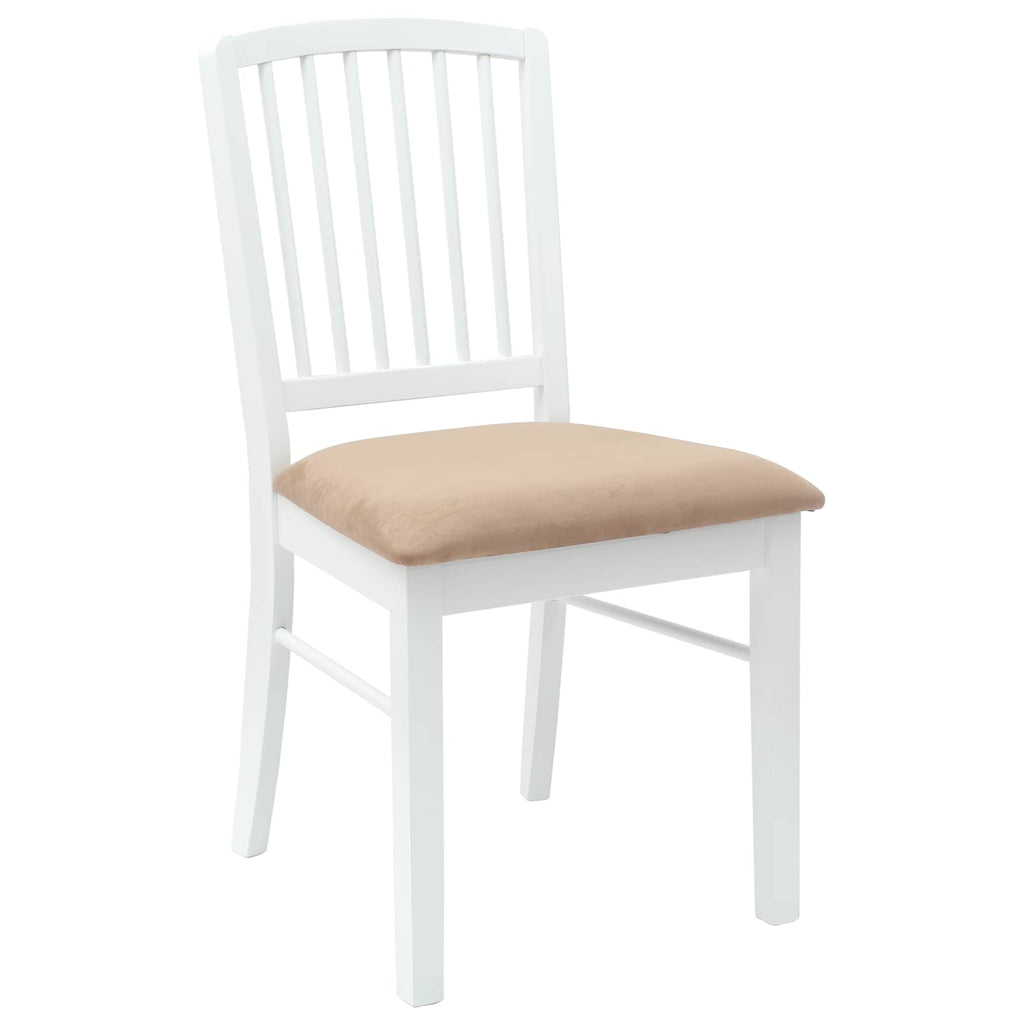 Esszimmerstühle 2 pcs Weiß 50 x 52,5 x 91 cm Massives Gummiholz