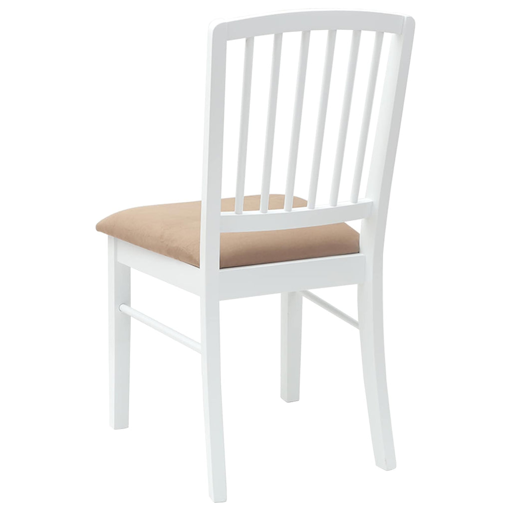 Esszimmerstühle 2 pcs Weiß 50 x 52,5 x 91 cm Massives Gummiholz
