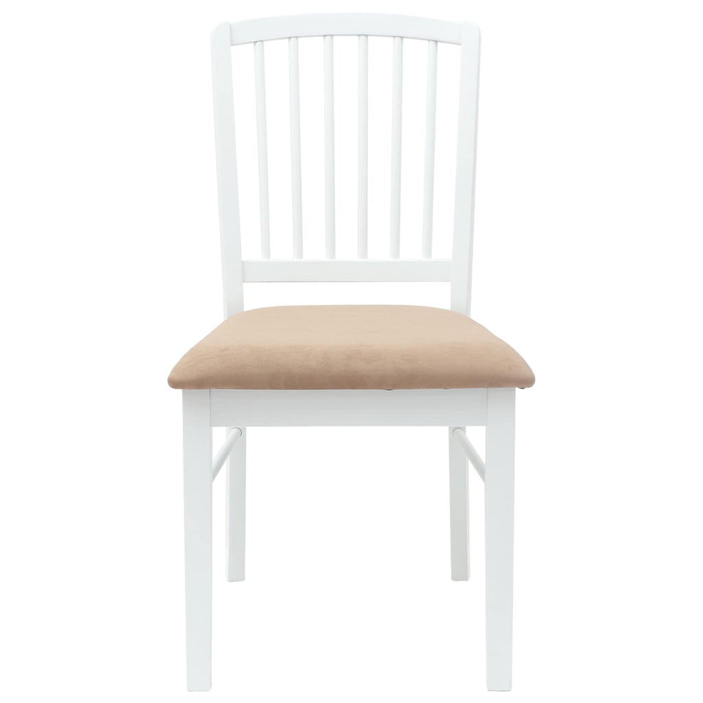 Esszimmerstühle 2 pcs Weiß 50 x 52,5 x 91 cm Massives Gummiholz