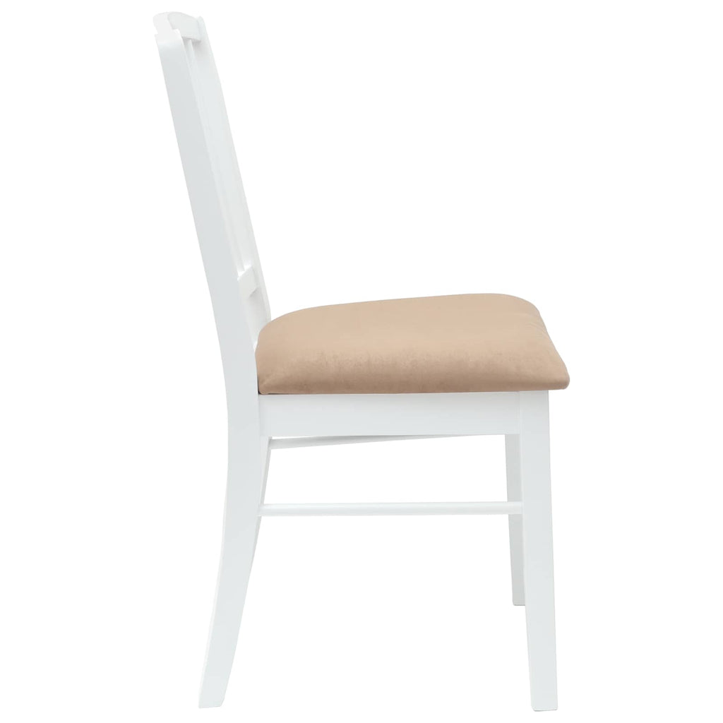 Esszimmerstühle 2 pcs Weiß 50 x 52,5 x 91 cm Massives Gummiholz