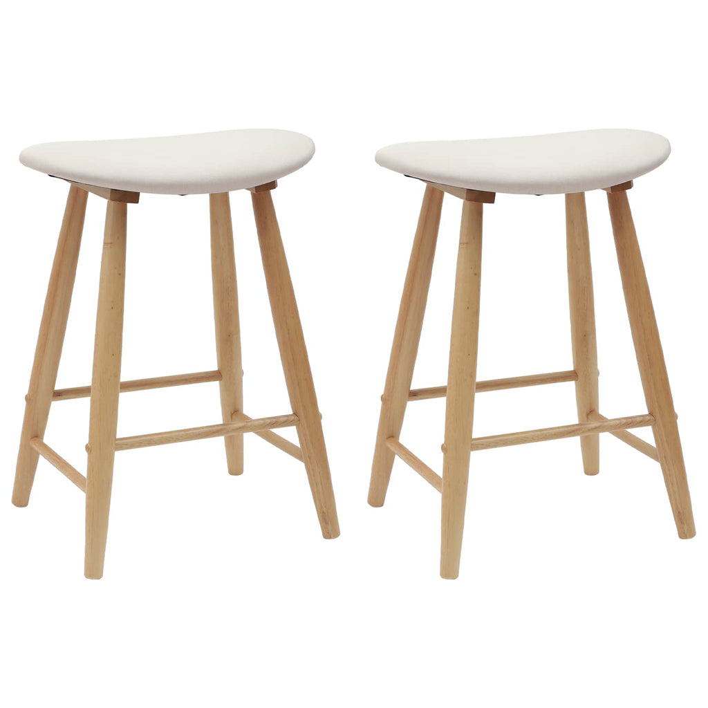 Esszimmerstühle 2 pcs Natur 46 x 37 x 63 cm Massives Gummiholz