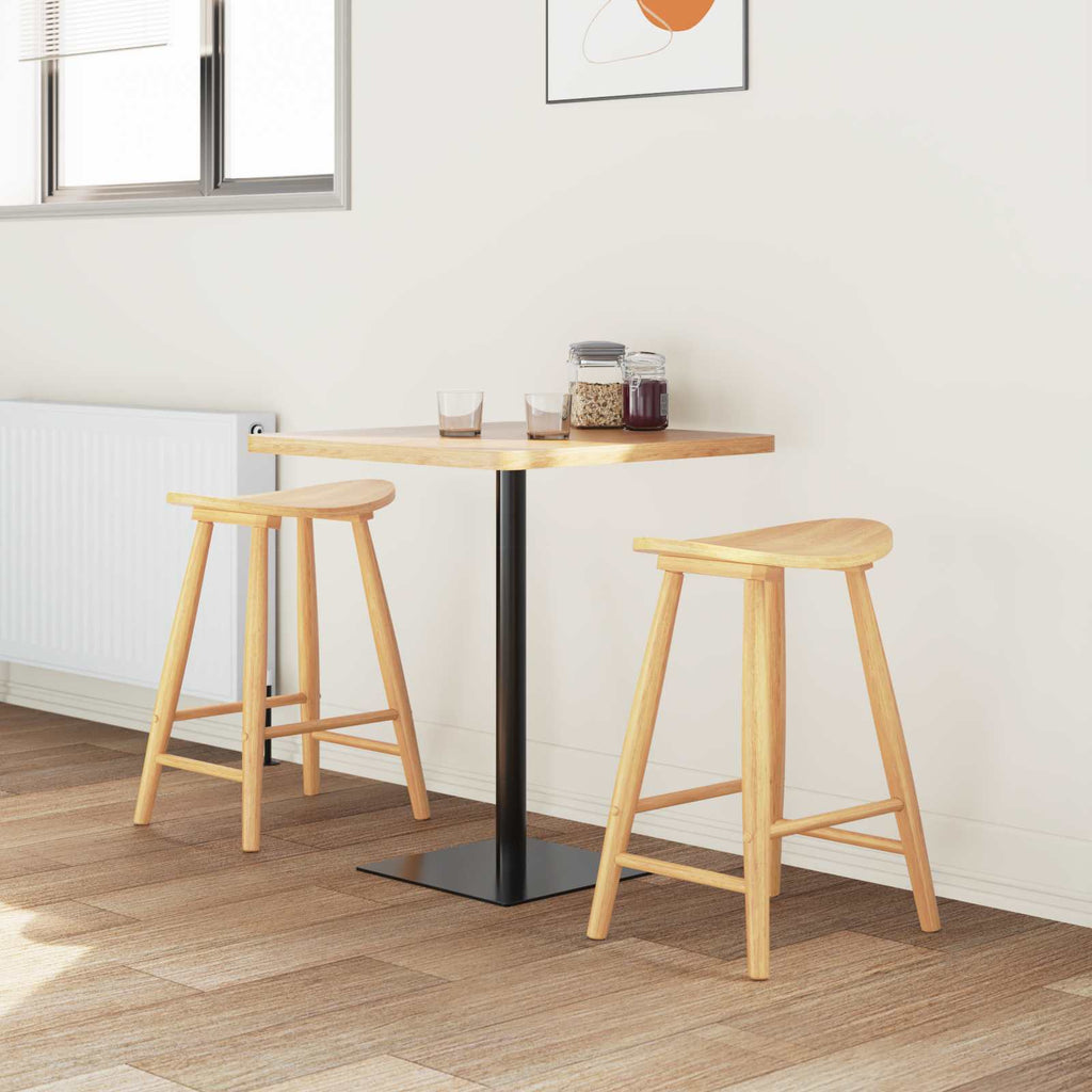 Esszimmerstühle 2 pcs Natur 46 x 37 x 63 cm Massives Gummiholz