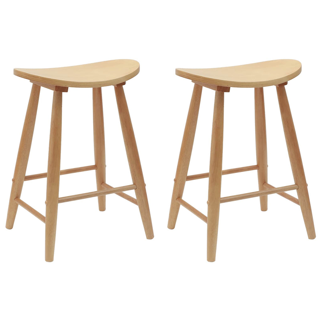 Esszimmerstühle 2 pcs Natur 46 x 37 x 63 cm Massives Gummiholz