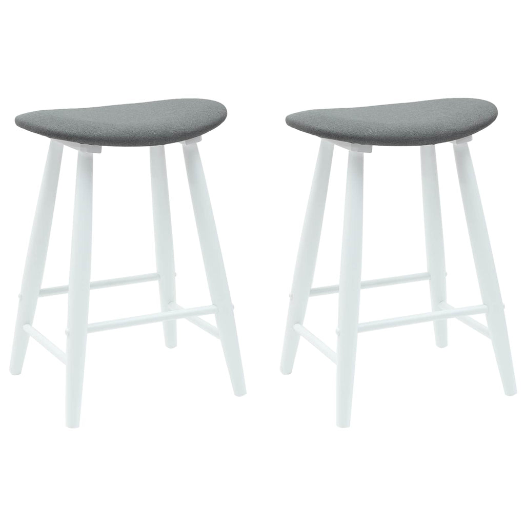 Esszimmerstühle 2 pcs Weiß 46 x 37 x 63 cm Massives Gummiholz