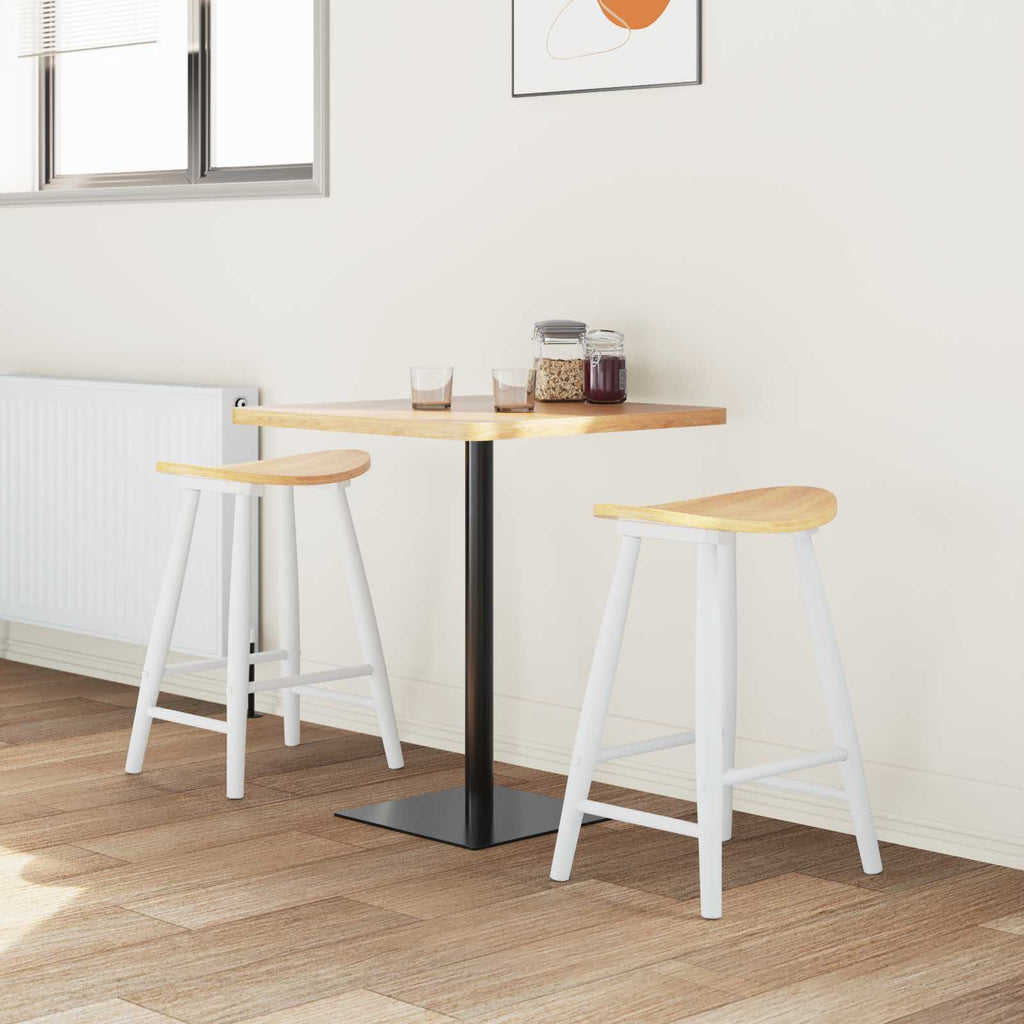 Esszimmerstühle 2 pcs Weiß 46 x 37 x 63 cm Massives Gummiholz