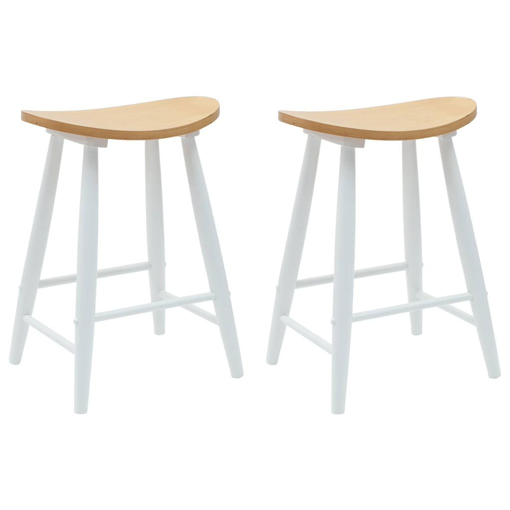 Esszimmerstühle 2 pcs Weiß 46 x 37 x 63 cm Massives Gummiholz