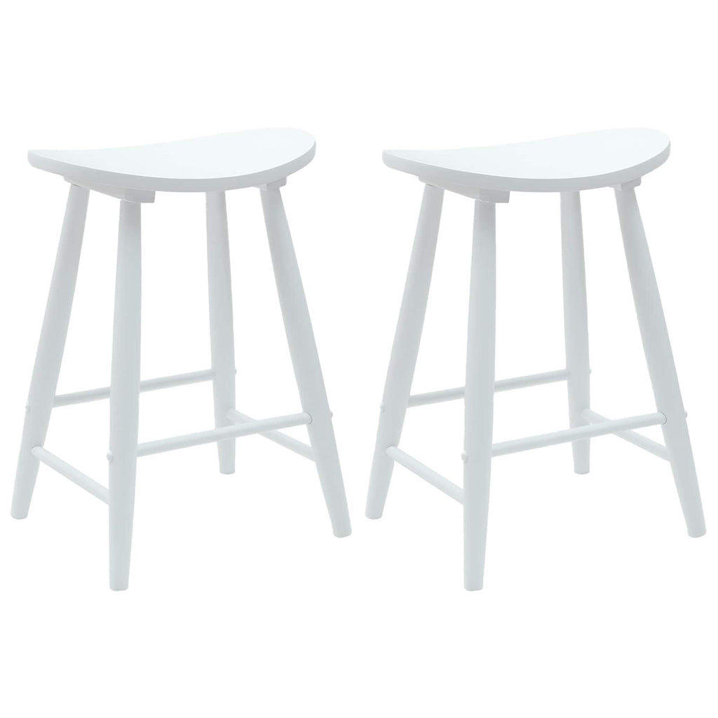 Esszimmerstühle 2 pcs Weiß 46 x 37 x 63 cm Massives Gummiholz