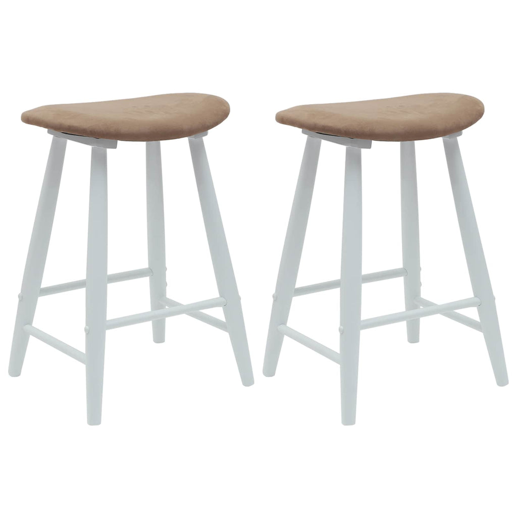 Esszimmerstühle 2 pcs Weiß 46 x 37 x 63 cm Massives Gummiholz