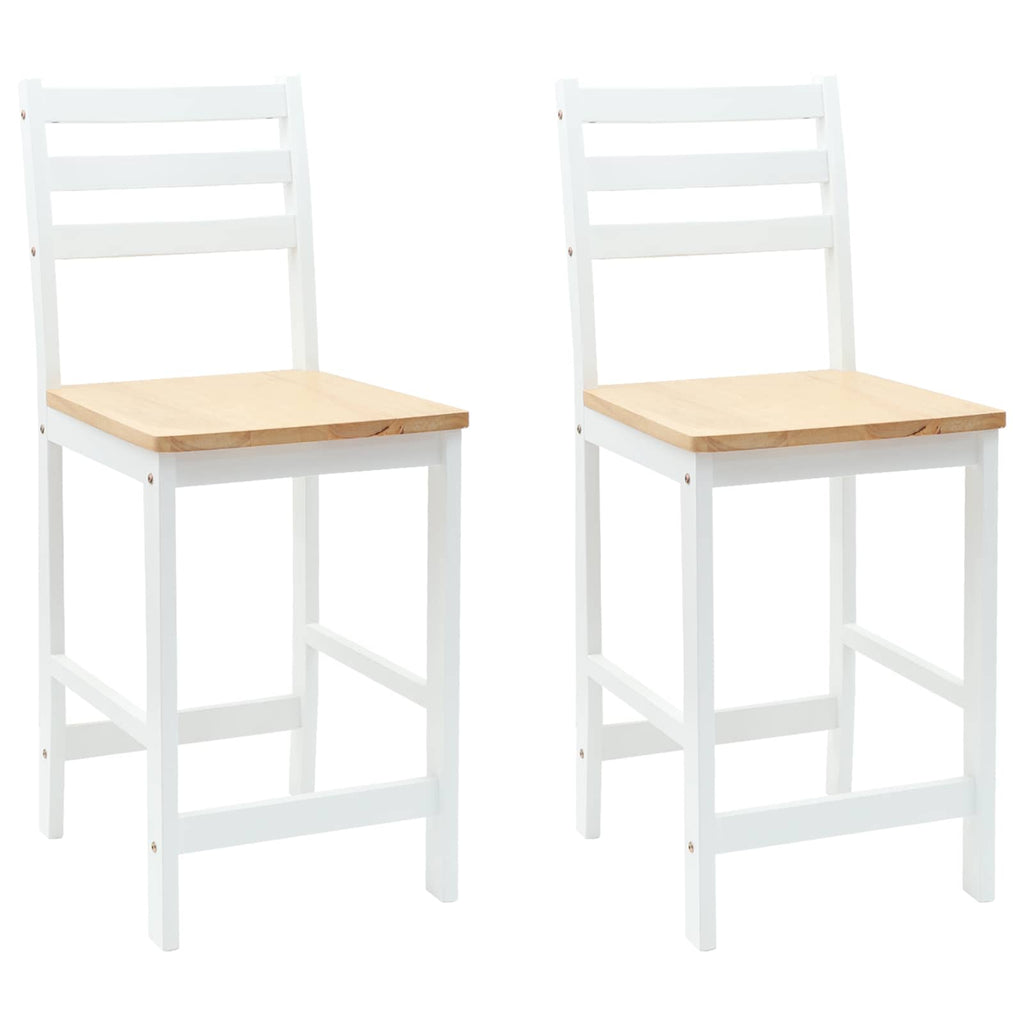 Esszimmerstühle 2 pcs Massives Gummiholz Weiß