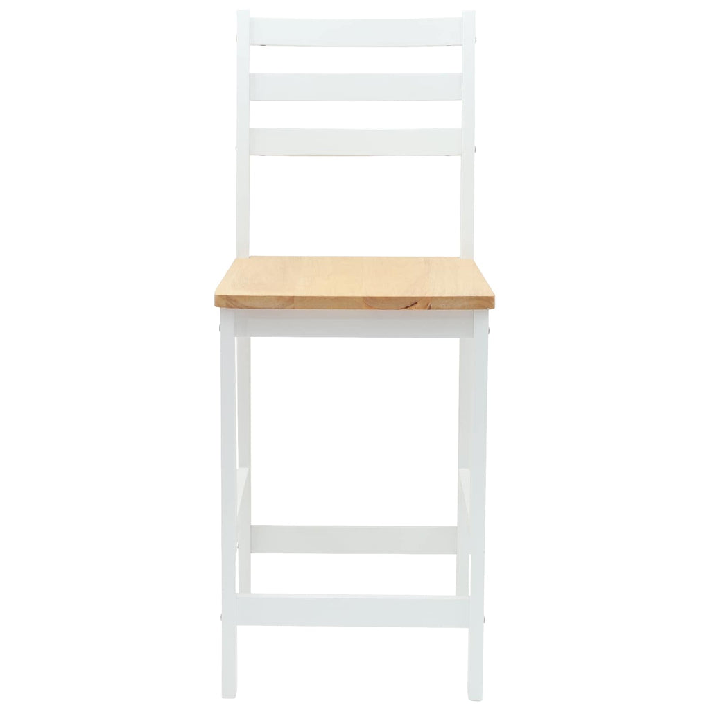 Esszimmerstühle 2 pcs Massives Gummiholz Weiß