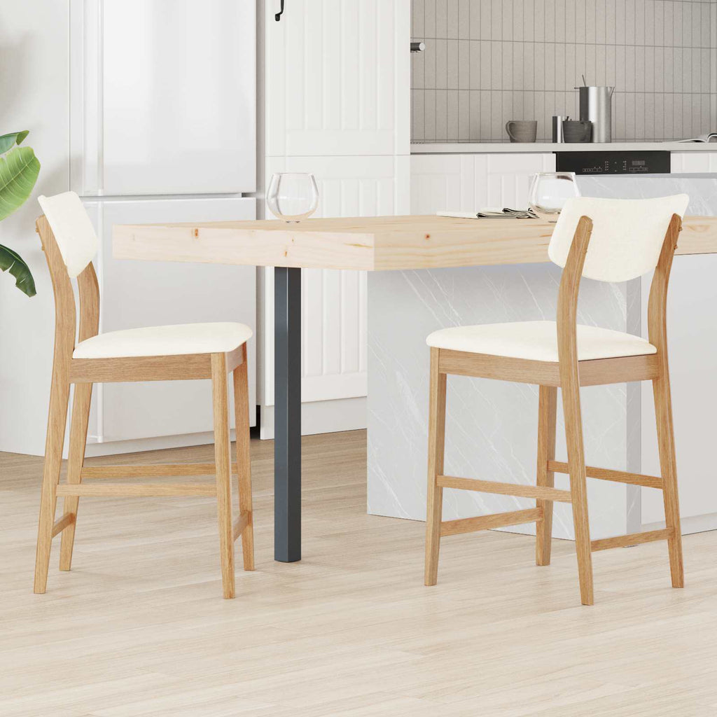 Esszimmerstühle 2 pcs Natur 48 x 49 x 95 cm Massives Gummiholz