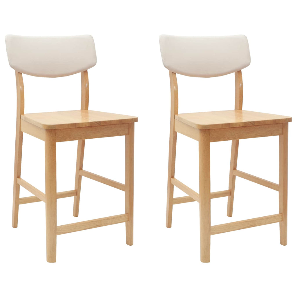 Esszimmerstühle 2 pcs Natur 48 x 49 x 95 cm Massives Gummiholz