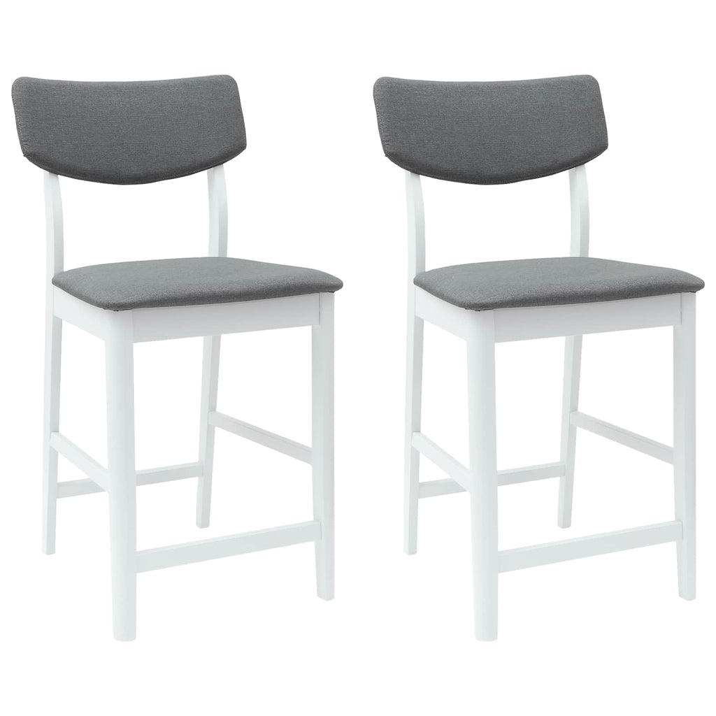 Esszimmerstühle 2 pcs Weiß 48 x 49 x 95 cm Massives Gummiholz