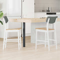 Esszimmerstühle 2 pcs Weiß 48 x 49 x 95 cm Massives Gummiholz