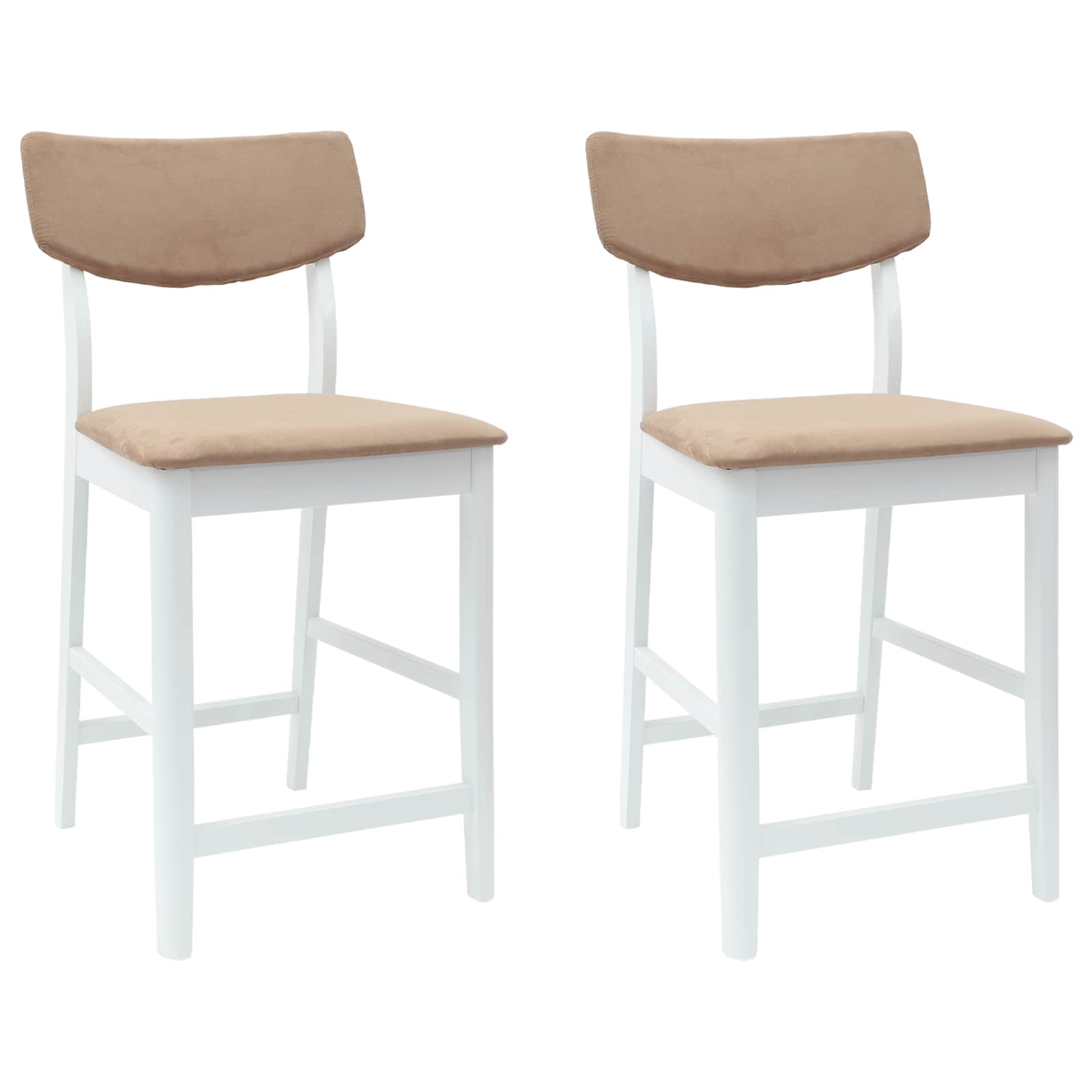 Esszimmerstühle 2 pcs Weiß 48 x 49 x 95 cm Massives Gummiholz