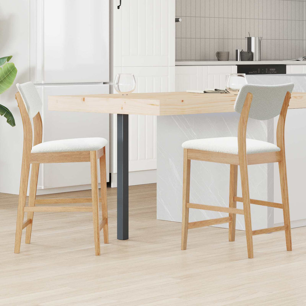Esszimmerstühle 2 pcs Natur 48 x 49 x 95 cm Massives Gummiholz