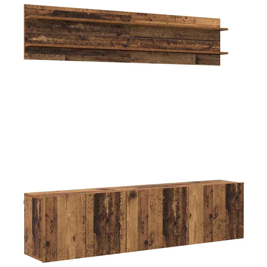 TV-Einheiten Wandmontiert 6 pcs Altholz Holzwerkstoff