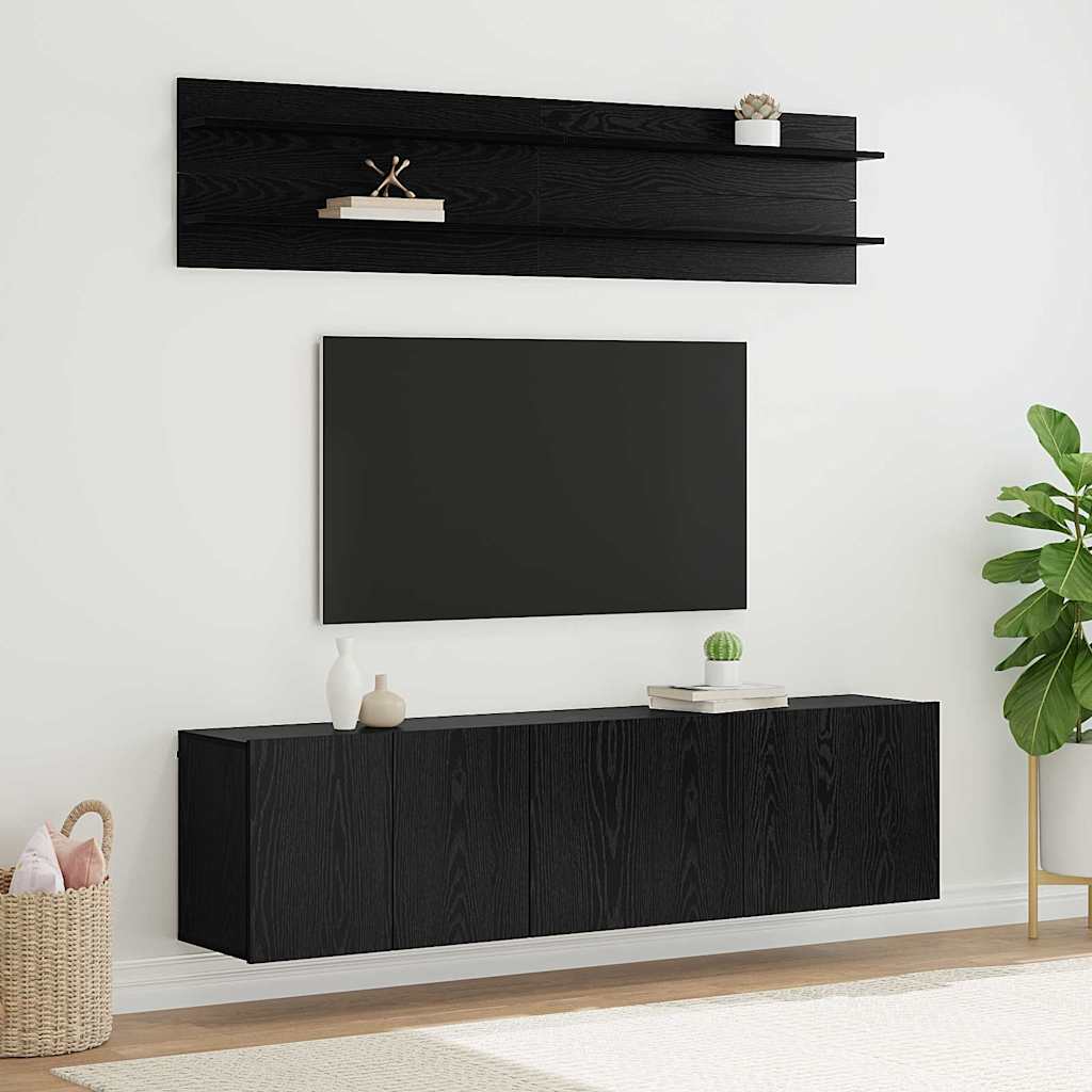 TV-Einheiten 6 pcs Schwarz Eichen-Optik Holzwerkstoff