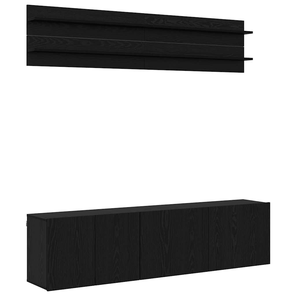TV-Einheiten 6 pcs Schwarz Eichen-Optik Holzwerkstoff
